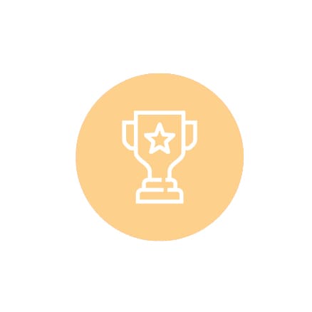 basic yellow icon with trophy with star on it