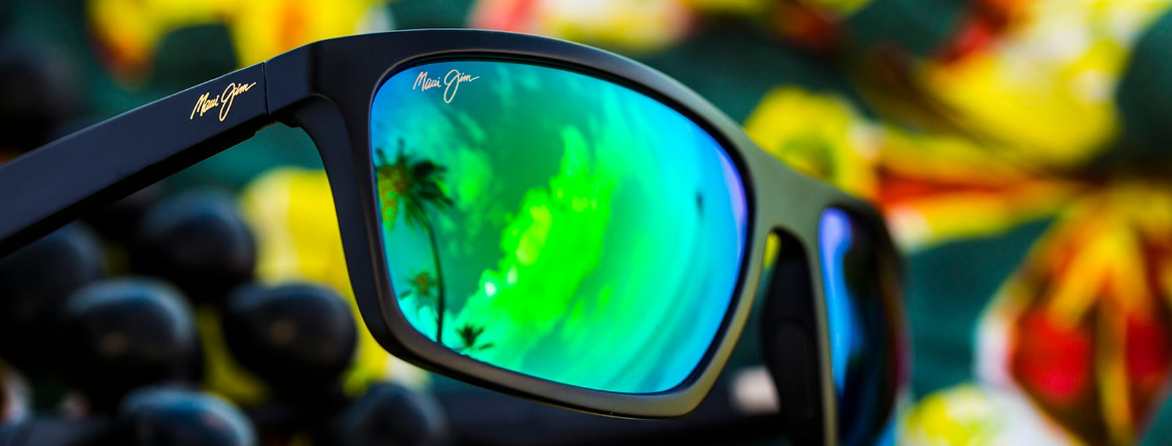 Gafas de sol Makoa negras mate con espejo MAUIGreen ™
